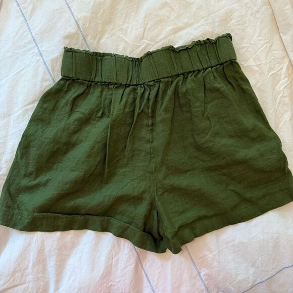 🌿 J.Crew Green Linen Pull-On Shorts – EUC – Elastic Waist – Size XS/S 🌿 - Picture 3 of 5